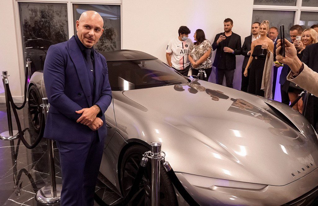 KarmaAutomotive's tweet photo. To benefit the @SLAMFoundation as well as the @selflesslovefdn @pitbull  is helping auction off a custom #305 edition 2022 Karma #GS6 that @KarmaAutomotive and @ExcellAuto GROUP donated to the upcoming @Barrett_Jackson auction https://t.co/6ZVodT3vAt