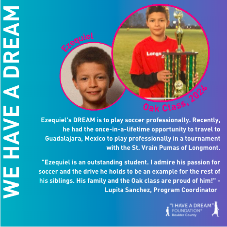 Happy Colorado Gives Day! This is an important day for the students and families we serve, as donations made will be matched by the Paige Foundation! Consider supporting a child like Ezequiel this Colorado Gives Day! bit.ly/3DrPrwo
