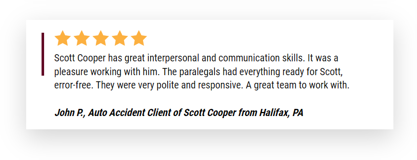 DialThe8s's tweet photo. Read what a recent auto accident client had to say about his experience working with Schmidt Kramer. He was represented by partner Scott Cooper.
#clienttestimonial #schmidtkramer
https://t.co/dHXkrYgbgA https://t.co/C3l95eKM3W