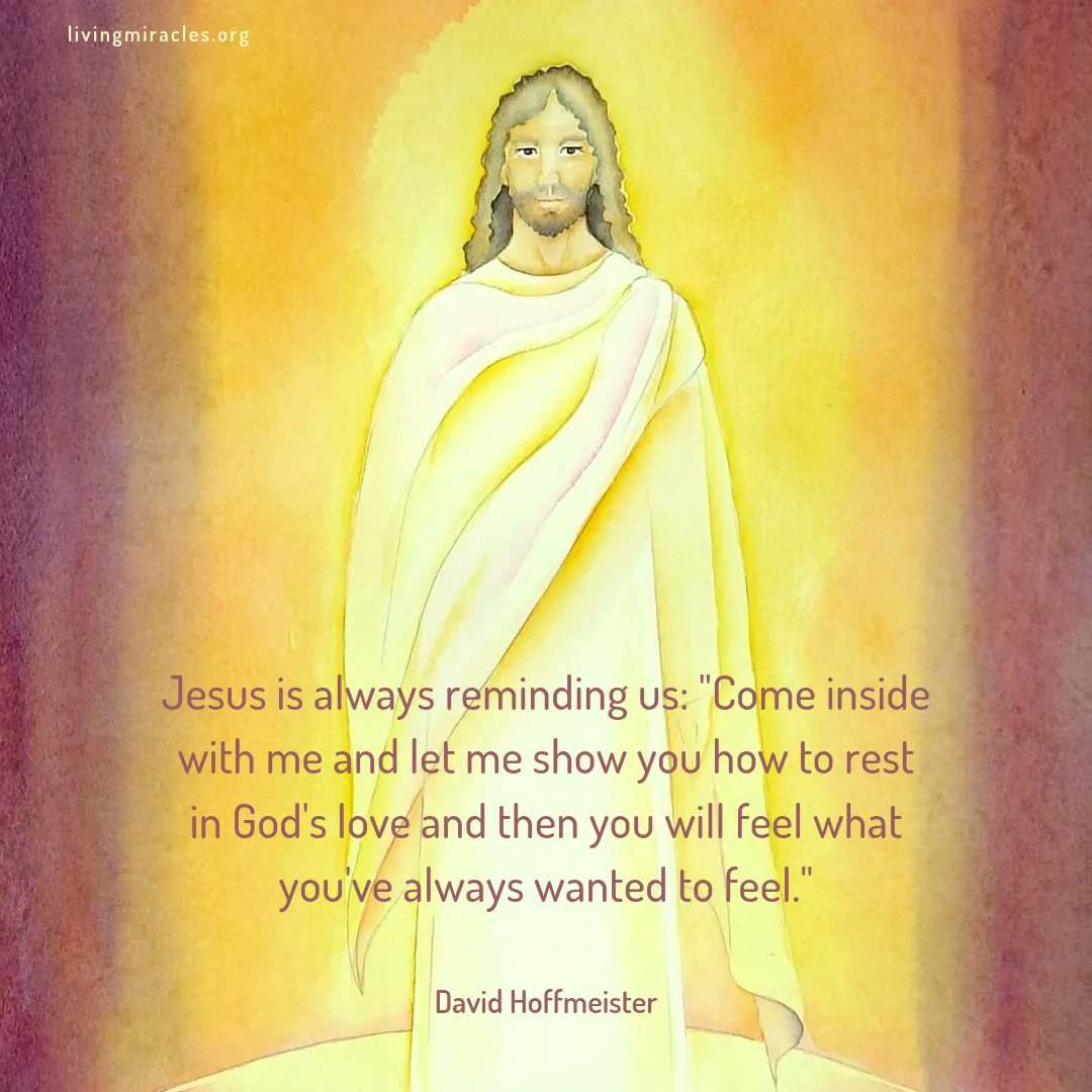 ACIM_YouTube's tweet photo. 💜💛 "Jesus is always reminding us, 'Come inside with me and let me show you how to rest in God's love and then you will feel what you've always wanted to feel." David Hoffmeister (from Tabula Rasa December Online Retreat- Closing Session)

🖼 Painting by Elizabeth Wang https://t.co/pDn50lJC9L