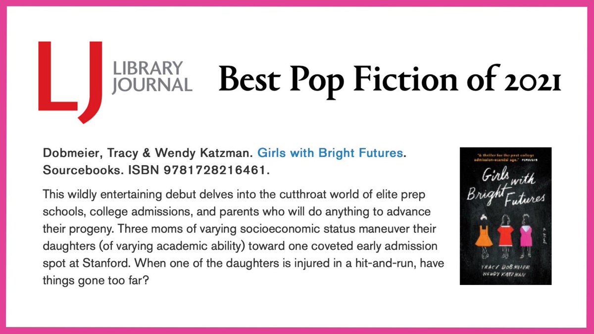 katzndobs's tweet photo. What exciting news to wake up to this morning! Thanks @LibraryJournal for the honor of making your Best Pop Fiction of 2021 list! Especially meaningful to us bc @wkatzman’s mom was a longtime librarian! WE LOVE LIBRARIES!!! https://t.co/TeKlFunGtZ