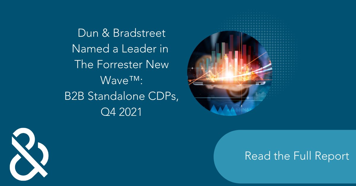 DunBradstreet's tweet image. We are proud to have been named a leader in Forrester's New Wave B2B Standalone CDPs Q4 Report! Get the full report here: bit.ly/3lLpulp