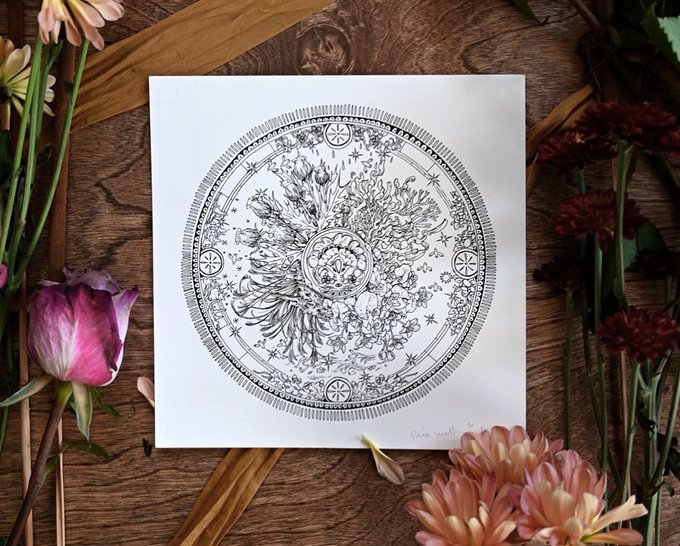 ☀️ The original ink pieces for Sommar. Both the original drawings and limited edition prints will be available in my shop tomorrow ☀️ 