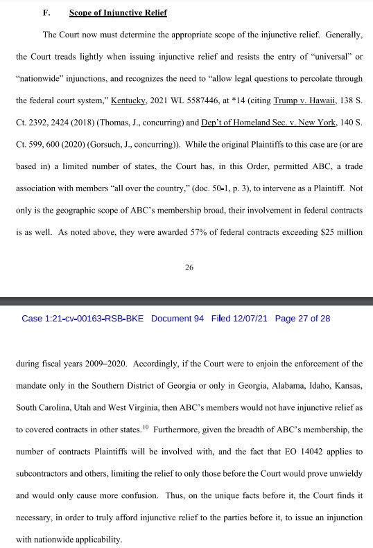 BREAKING: Federal judge has issued a NATIONAL INJUNCTION against Biden's jab mandate for federal contractors.

America’s Frontline Doctors applauds this action.

Executive overreach must be stopped, and the Constitution must be upheld.