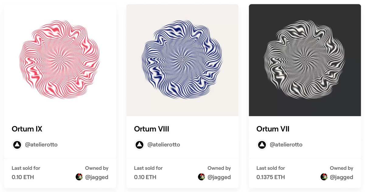 atelierotto's tweet photo. A big shout-out to @jaggedsoft who collected the last three works from my series "Ortum". 🙌 He is the first to call 3 related works his own.

#NFTcollection #NFTart #NFT #cryptoart @withFND 

https://t.co/ClKcaukQ7M https://t.co/wYfg1EqNEN