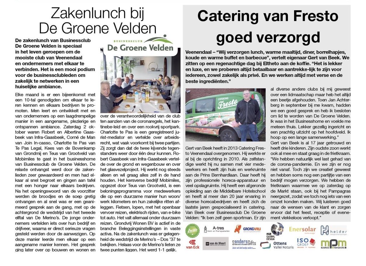 DeGroeneVelden's tweet photo. Afgelopen woensdag wederom een mooi artikel in de Rijnpost. Wilt u ook lid worden van onze businessclub? Check onze website voor de mogelijkheden! 

https://t.co/MoJc572b2T https://t.co/BAeLK7JQz6