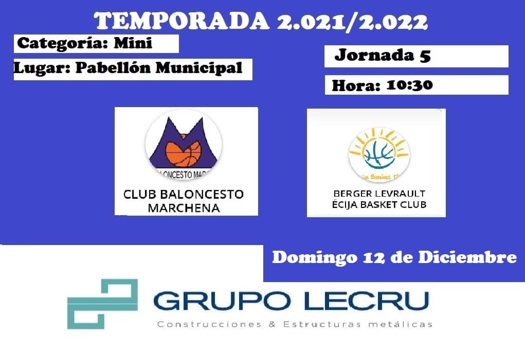 Partidos de esta semana 🔵⚪
Recordamos que el Senior juega vs Santiponce el Domingo 12 a las 10:00 en Santiponce y el MiniBasket juega el Sábado 11 vs Utrera a las 10:00 en Utrera 
VAMOS CBM 🏀💪🏽