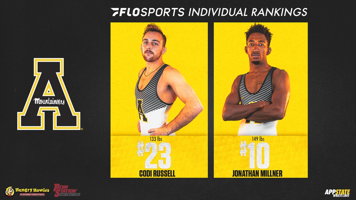 Top 24 rankings from <a href="/FloWrestling/">FloWrestling</a>:

133 pounds: 2️⃣3️⃣ <a href="/c_russell4/">Codi Russell</a>

149 pounds: 1️⃣0️⃣ <a href="/JCM138/">Jon Jon</a> 

HM (25-33): <a href="/willformato/">Will Formato</a> (165)

#ReAchTheSummit
