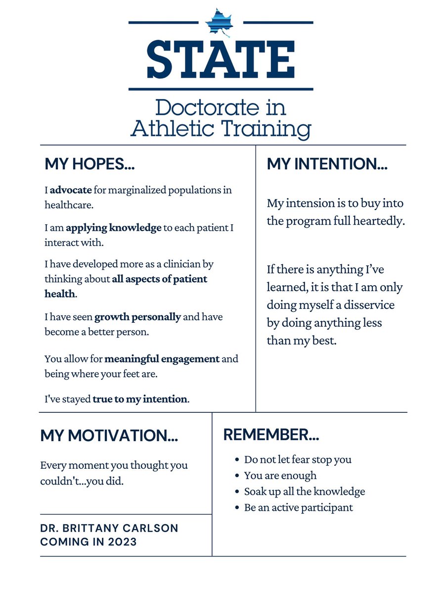 Brit_Carlson's tweet image. Feeling renewed after being surrounded by @isuathltraining at #DATWeekend ✨

Making sure I do not lose sight of my intentions by posting this in the athletic training facility