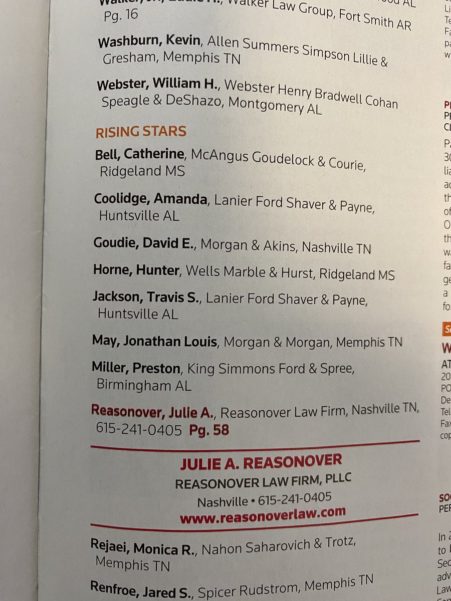 memphisworkcomp's tweet image. I wonder at what age they move me out of “Rising Stars” and I just become another boring old @SuperLawyers…