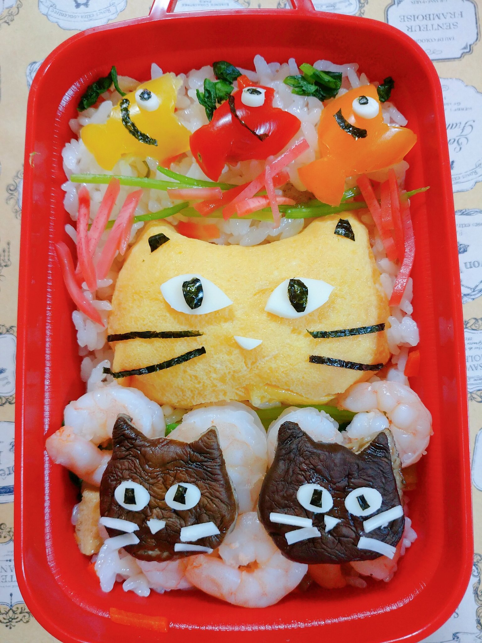 こびこ 今日のお弁当 ねこ茶巾寿司 お弁当 お弁当記録 猫 ランチ T Co Yurcamymvx Twitter
