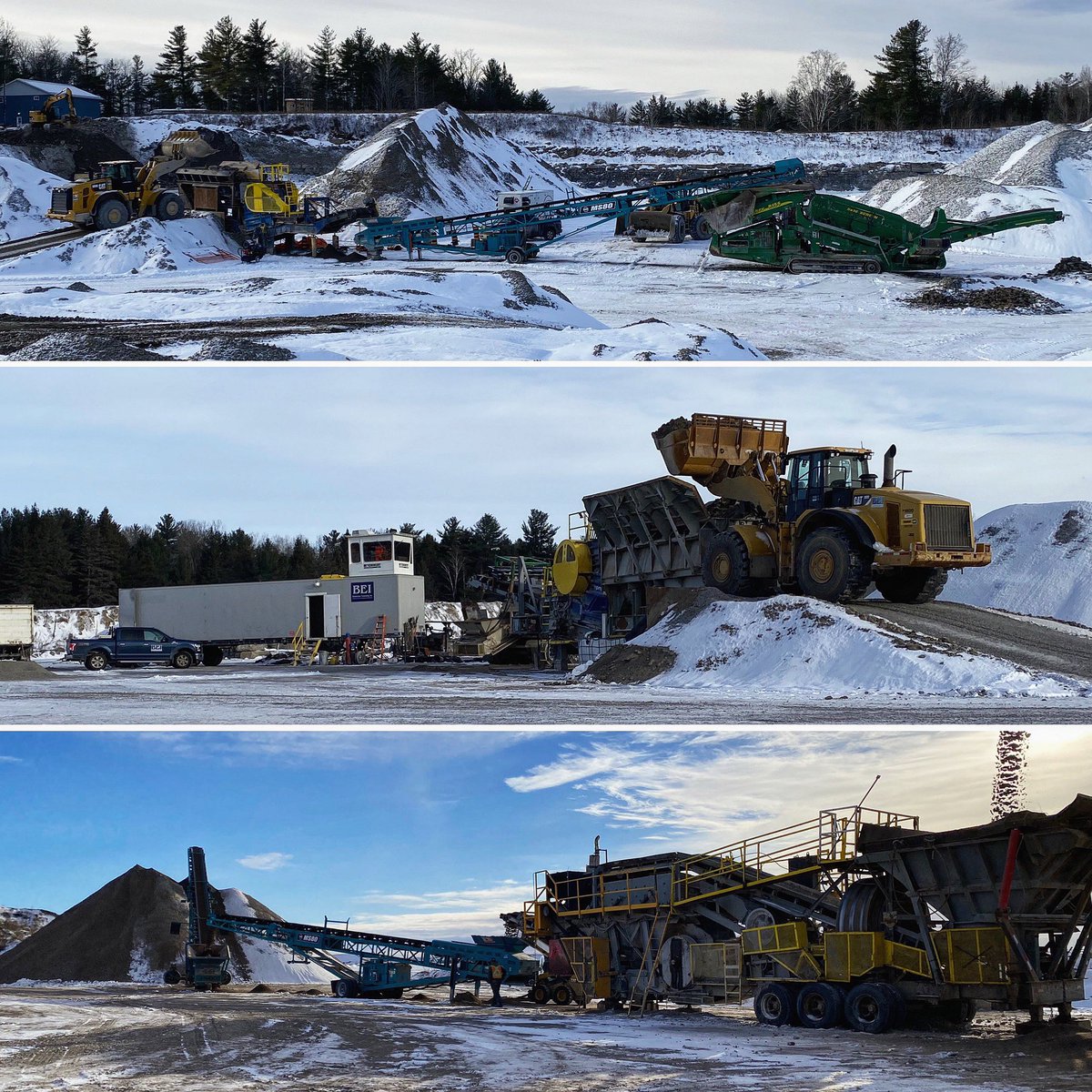 bonnechereexc's tweet image. At this time of year, we crush it 💪🏻. Rock, that is. Two locations, one speed - full tilt. #rockon #aggregateproduction #renfrewcounty #ottawavalley #constructionlife #tradesrock #thebigblue