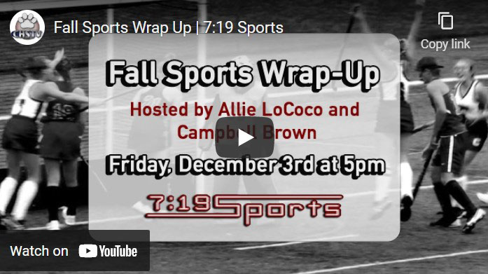 WATCH: CHS 7:19 Fall 2021 Sports Wrap-Up: youtu.be/iJdDunMZt0Y
<a href="/_LionsAthletics/">Chelmsford HS Athletics</a> @CHSGirlsSoccer_ <a href="/CHSLionsFieldH1/">CHS Lions Field Hockey</a> <a href="/CHSFreshmenFB/">CHS Freshmen Football</a> <a href="/CHSBoysSoccer_/">CHS Boys Soccer</a> <a href="/CHSBoysXC/">Chelmsford Boys XC</a> <a href="/CHSGirlsVolley/">CHS Girls Volleyball</a>
