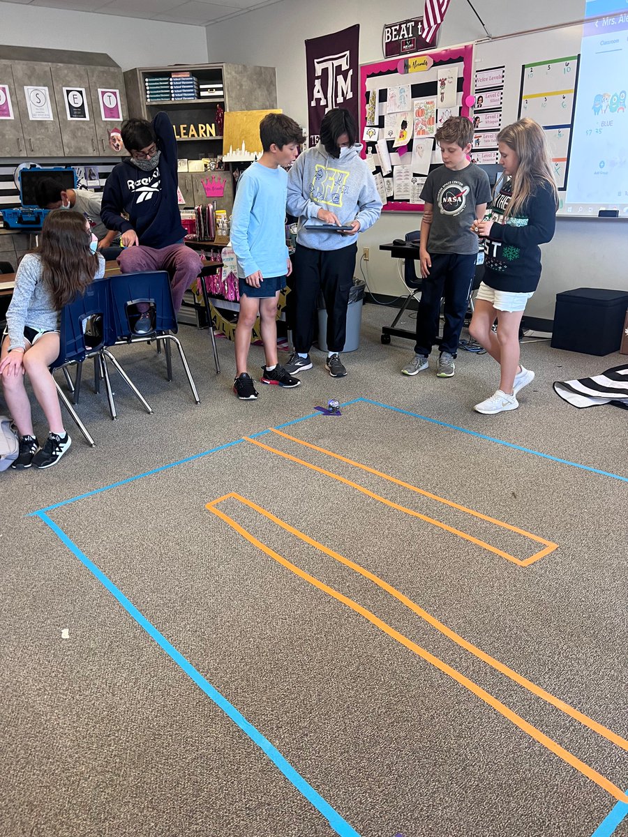 Absolute blast racing through our Sphero Maze today! We had some awesome 8th graders come help lead our 6th graders through their first coding experience on the iPads. Proud, proud teacher!! #computerscience #womeninstem #spheroedu #csedweek2021 #canyonridge 
<a href="/Sturdevant_CRMS/">Wendy Sturdevant</a>
