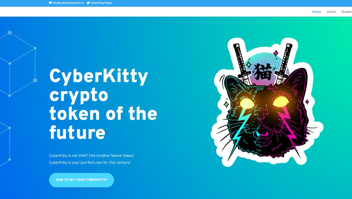 CyberKittyToken's tweet image. Hi kitties and kittens. We just launched our new website. Soon we will be releasing our token. Stay tuned. cyberkittytoken.io #altcoins #CryptoGems #BSC #BSCGems #altcoinGems $btc $eth $bnb $ltc $xrp $luna #cryptotrading #CryptoNews #cryptocurrencies #cryptotwitter