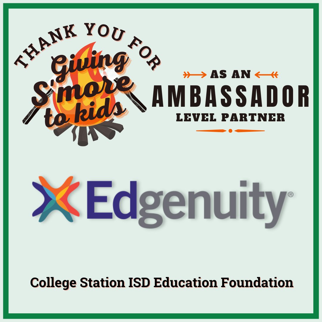 Edgenuity is GIVING S'MORE TO KIDS through a partnership with the Education Foundation as an AMBASSADOR Level Partner supporting @CSISD students and educators! See what SWEET things we are doing together: givetokids.csisd.org/programs/overv… #csisdsweetertogether #wegavesmoretoCSISDkids
