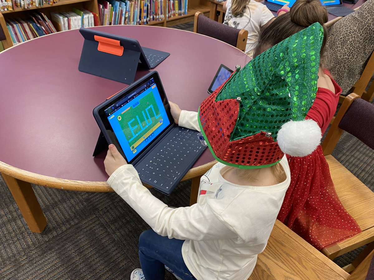 First graders did some coding for #hourofcode today! You can practice coding anytime at hourofcode.org. #celebratekisd