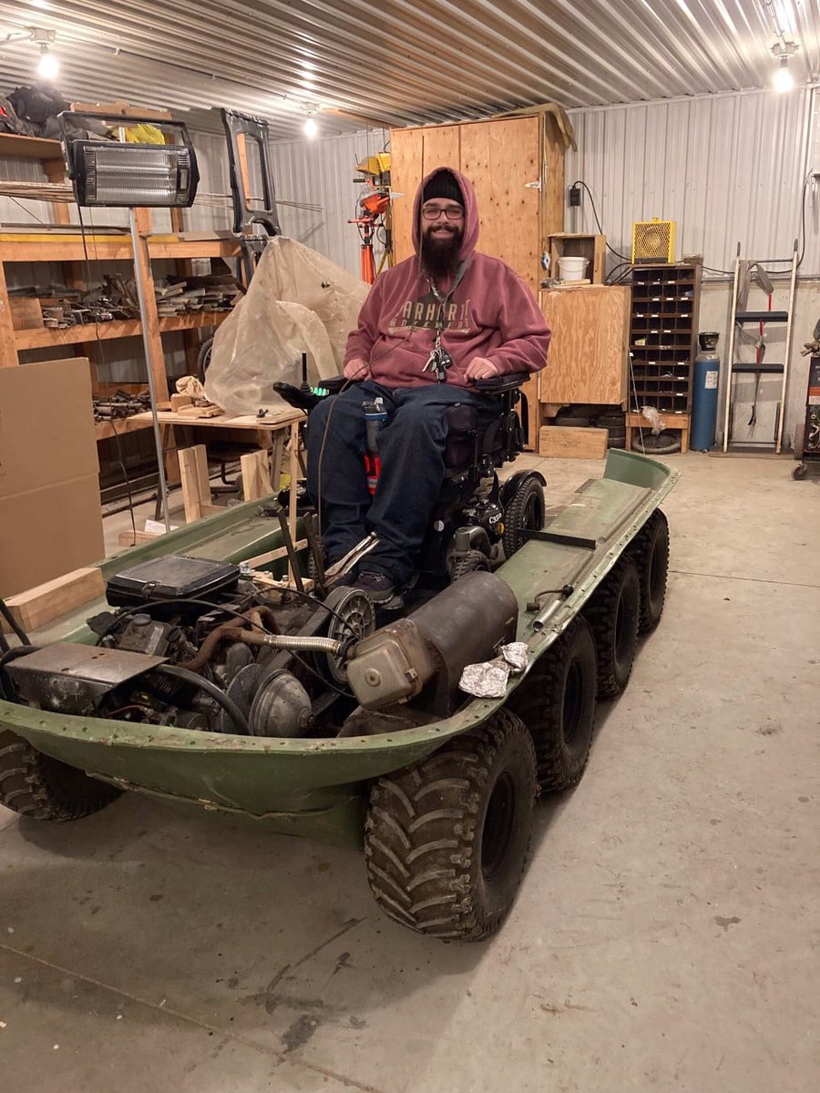 VoteGlennBarnes's tweet photo. One of coolest pictures I've seen ever in terms of wheelchair transportation. https://t.co/1TPNVmhsGb