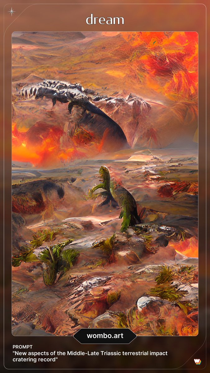 Martin_Suevite's tweet photo. Had to try out the #WomboDream AI app with the title of my doctoral thesis and the last two papers I co-authored. Yes, it is fun.
#Triassic #Impacts #Seismite #Sandspikes https://t.co/vltMRMqs3u