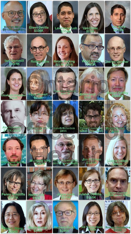 margareta_matis's tweet photo. @rubiconcapital_ "Here in Ontario the Medical Officers of Health for each of the approx. 34 public health units are hell bent on jabs, masks and segregation!
They make millions of dollars, are unelected yet dictate mandates for all of Ont.
They should all be fired & investigated"!
Top left: $413K https://t.co/QYg1t7Fr2k