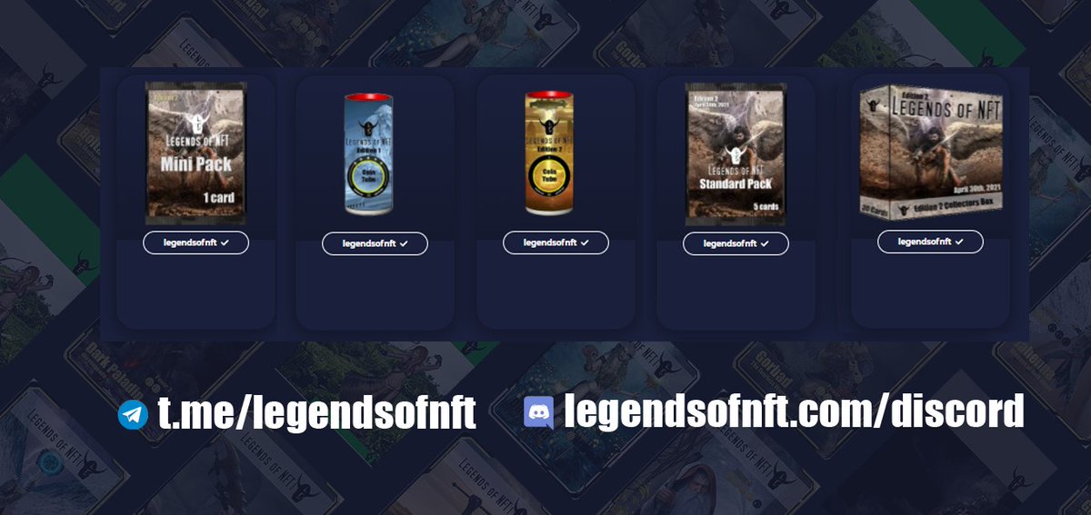 legendsofnft's tweet photo. 📣‼️#Giveaway ‼️📣 

37 lucky winners will be receiving a Legends of NFT Pack✨

🚨How to enter:
✨Follow @legendsofnft
✨Like &amp; RT
✨Join: https://t.co/5Gc4wChK1K

Packs will be raffled among the telegram group members until Dec 10th, 12pm EST.

#NFT #WAX #nftgame #crypto #packs https://t.co/VQb7TleKl8