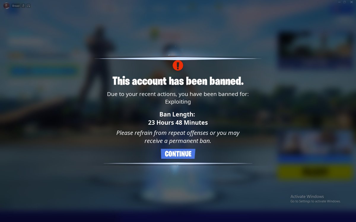 Perm banned for no reason 👍 gotta love fortnite