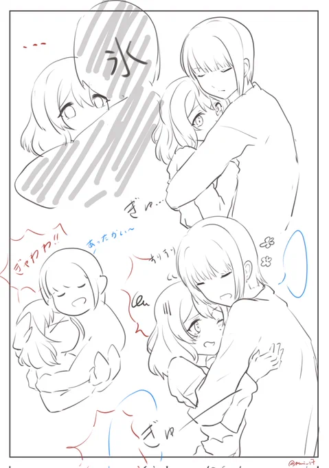 最近寒くなってきたので気をつけてね( ˘꒳˘  )
(これは一応冬のオクノウェ漫画の下描きです。完成された日はいつ来るでしょうか… 
