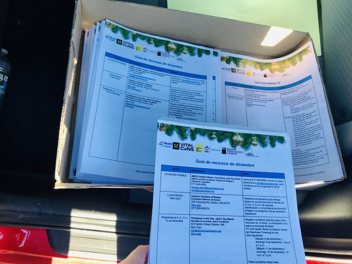 CouncilBoston's tweet image. Our MFAA Team posting flyers for the December Resource Guide! Find the Guide here - vitalcxns.org/food. The Resource Guide is available in Haitian Creole, Cape Verdean, Spanish, Vietnamese, Chinese, and English.