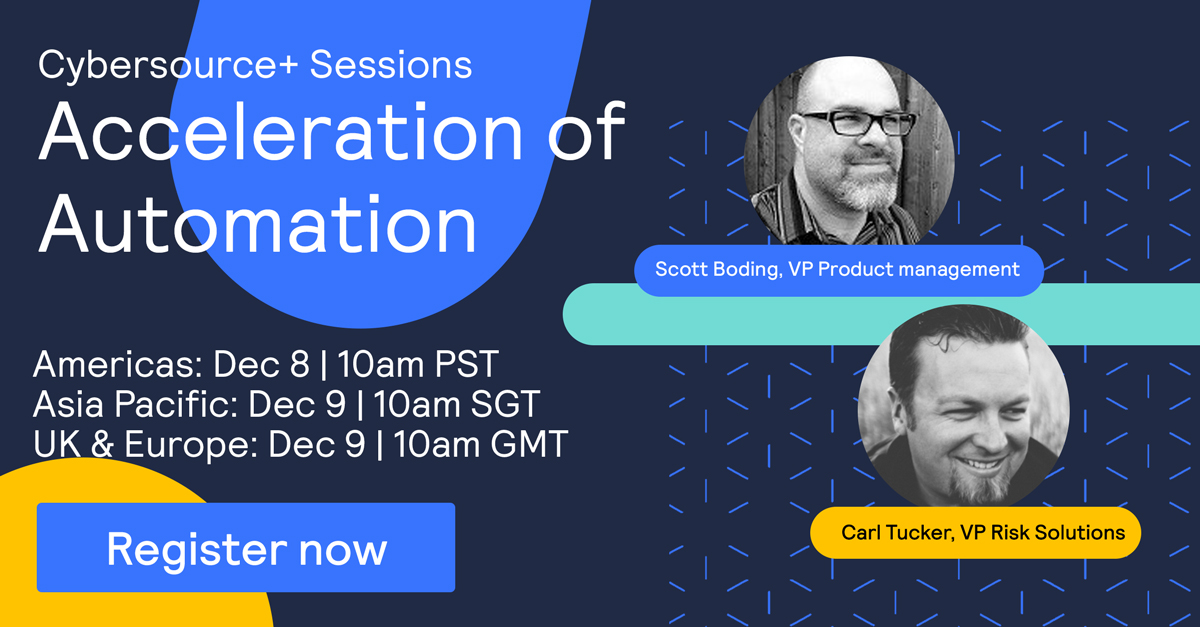 Cybersource's tweet photo. It is not too late to register for tomorrow's webinar. Our latest Global Fraud Report found businesses are spending over 36% of their budget on resources to review orders. Join our experts as they discuss a better #fraudsolution. Offered in 3 times zones. https://t.co/TZrrLXS0NT https://t.co/Mbew3ycmqs
