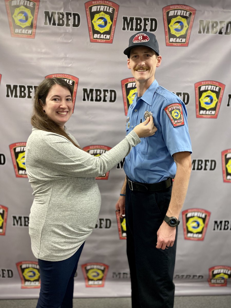 MyrtleBeachFire's tweet photo. Check out Master Firefighter Ryan Murphy’s promotional badge pinning ceremony with his wife Tori and future son!!!! Congrats and well deserved!!!
#earnit #promotion #firefighter #futurefather #itsaboy https://t.co/1PrP63H9ul