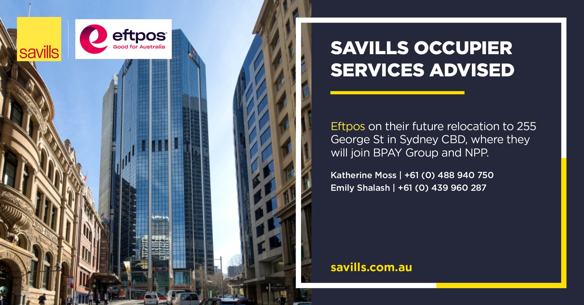 Savills Australia on Twitter "Congratulations to eftpos, who will be