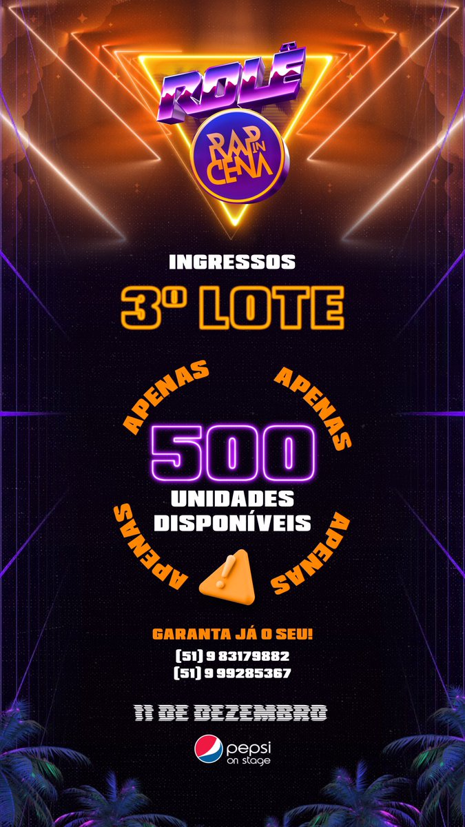 rapincenabrasil's tweet photo. AVISO!! ÚLTIMOS 300 INGRESSOS E VAI DAR SOLDOUT, ENTÃO SE TU AINDA NÃO GARANTIU O TEU INGRESSO CHAMA NO LINK!!

https://t.co/w0tnhcc1xe https://t.co/D1dfUPMAxf