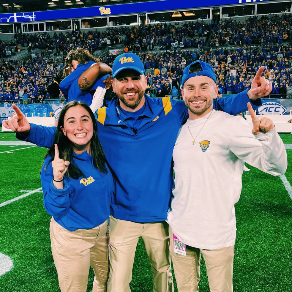 PittSHRS's tweet photo. Congrats to the ACC Champs and #PittSHRS alumnus/PT Assistant Professor Rick Joreitz (BS '05, DPT '08) and our students Miranda Zito, Nathan Sroka, and Autumn Pisano (AT), Erin Holt and Dante Lucci (PT), and Maddie Miller (SM) who help them reach their peak potential. #H2P https://t.co/bRUNWx46qb