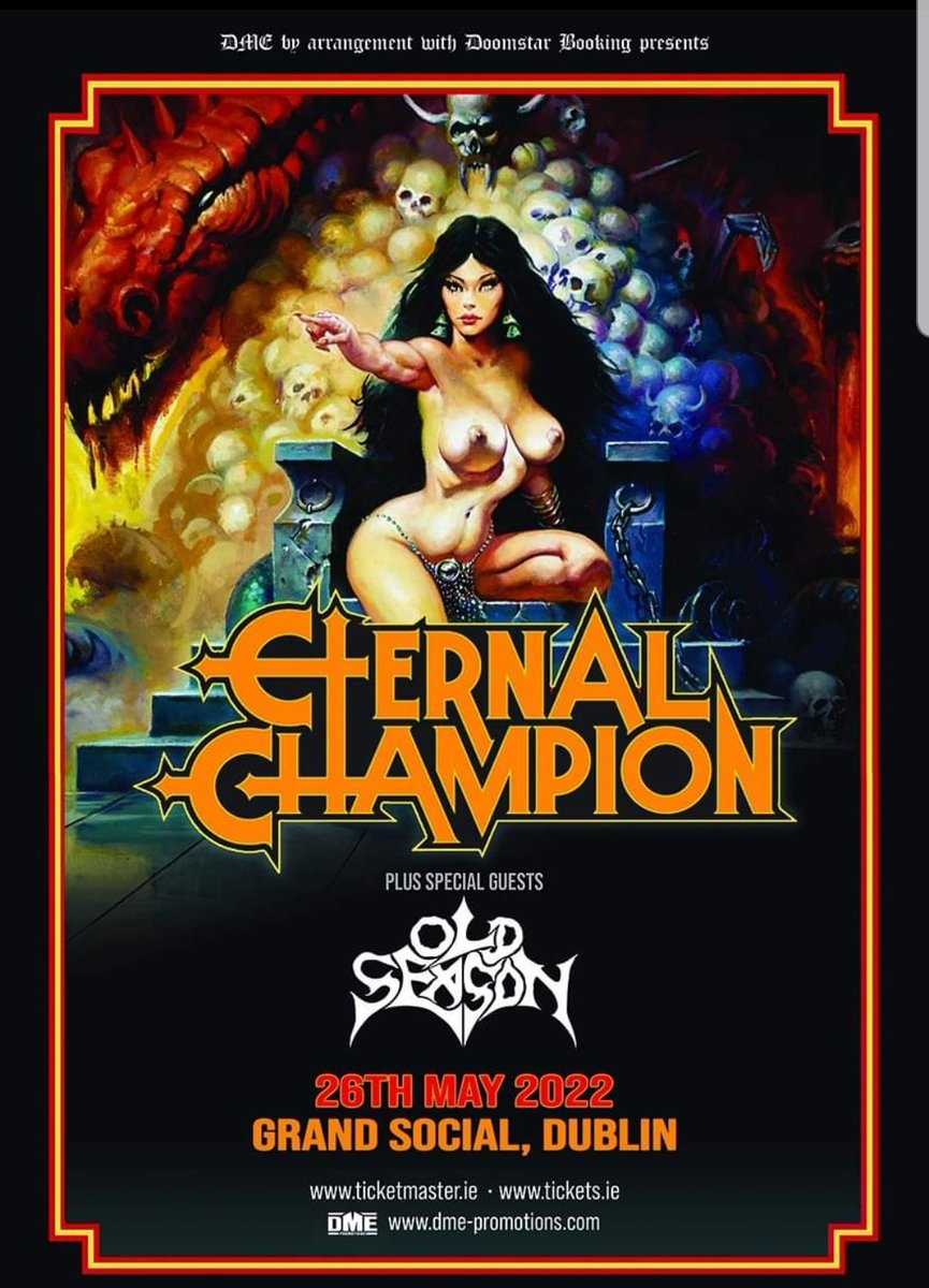 We are delighted to announce we will be supporting Texas epic Metalers Eternal Champion this May. #epicmetal #dublinlivemusic #irishmetal