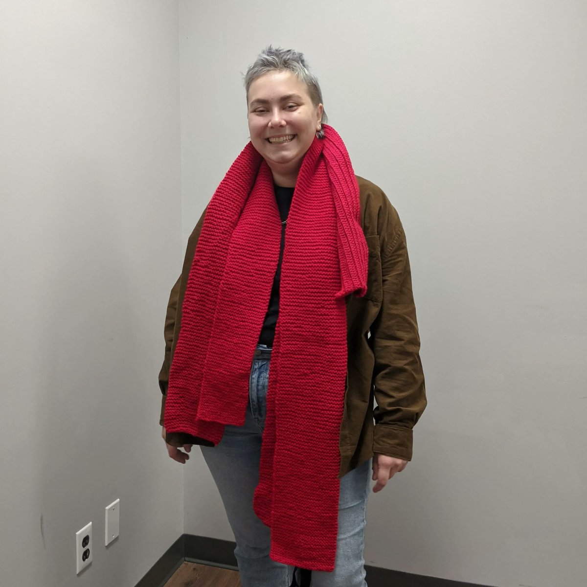 AIDSCKW's tweet photo. Abi and Erin of the Youth Sexual Health program are covered in red scarves this Red Scarf season! It's not too late to drop off a red scarf, red yarn, or a gift card for a craft store to benefit the project this year! Email Erin: education@acckwa.com for the deets https://t.co/2fmY0vxQxL