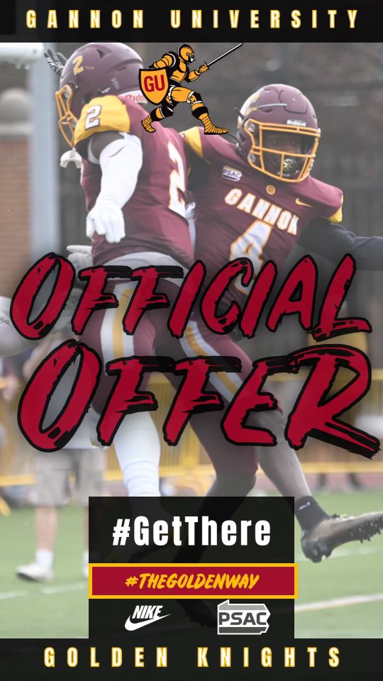Blessed and thankful to receive another offer from Gannon University 🙏🏾 <a href="/Bigcoachmays/">Kevin Mays</a> <a href="/BrockCanaday68/">Brock Canaday</a> <a href="/hank_farmer/">Coach Hank Farmer</a> <a href="/CoachBStone_/">Blake Stone</a>