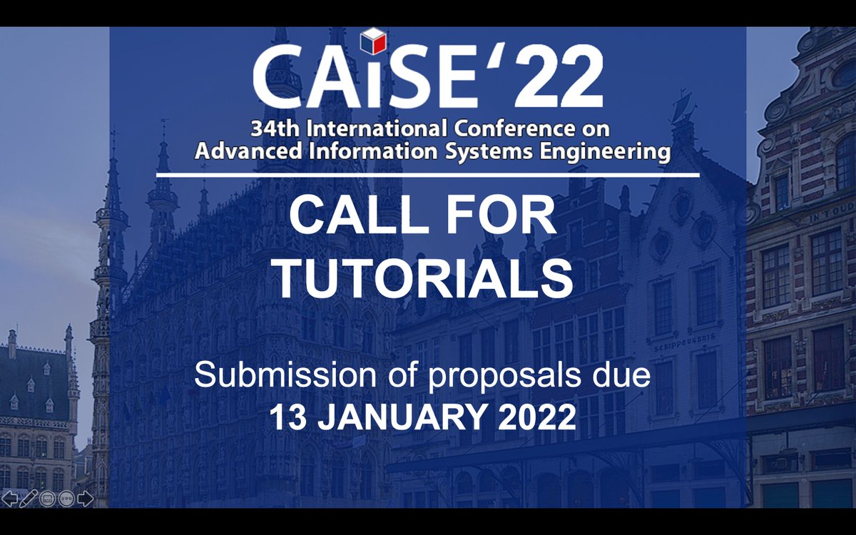 CAiSEConf's tweet photo. Thinking of giving a tutorial at @CAiSEConf? We are happy to receive your proposals until January 13! Relevant details here: https://t.co/fNpwlNn7Oc https://t.co/Av0ywSaf0W