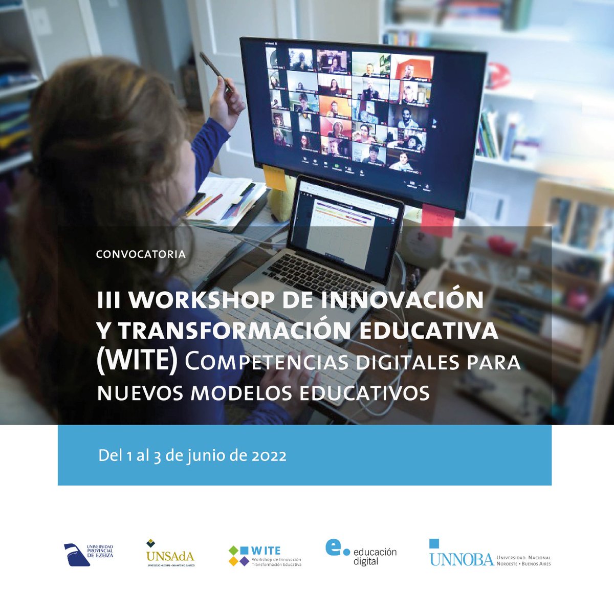 EDUNNOBA's tweet photo. III Workshop de Innovación y Transformación Educativa. Competencias digitales para nuevos modelos educativos.📱Modalidad: Virtual.🗓️ Días: 1, 2 y 3 de junio de 2022.
Más información en: https://t.co/bCB5TYkYih
@rector_unnoba 
@danyatavela77
@academicaunnoba https://t.co/llNXoSPHXb