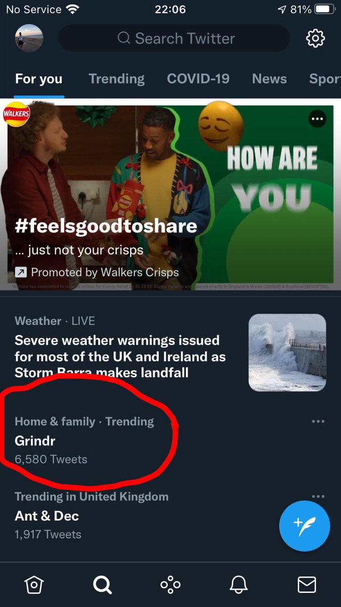 BillyLaunchbury's tweet photo. @Twitter think you might’ve misunderstood what Grindr is used for, but from someone who uses it on a daily, it defo isn’t “Home &amp; Family”😂😂 https://t.co/xrinoqx71T