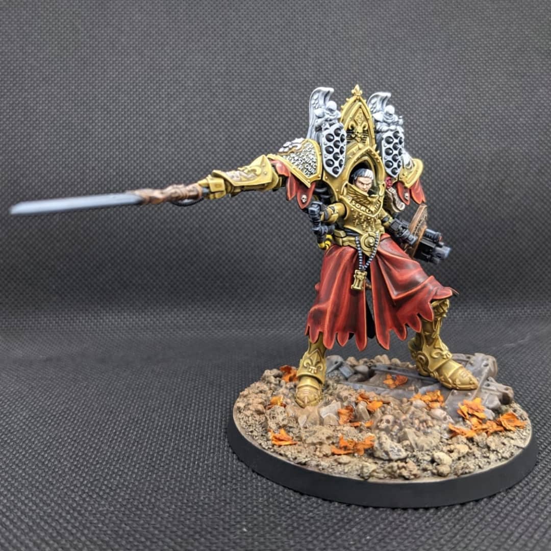 GuRi40k's tweet photo. Here is my version of Morvenn Vahl.
I tried NMM painting for the first time on this miniature. It needs some improvement but I'm pretty happy with the result. 

#WarhammerCommunity #paintingwarhammer #warhammer40k #wepaintminis #sisterofbattle #adeptasororitas
#warmongers https://t.co/Q8Jc4EfPfm