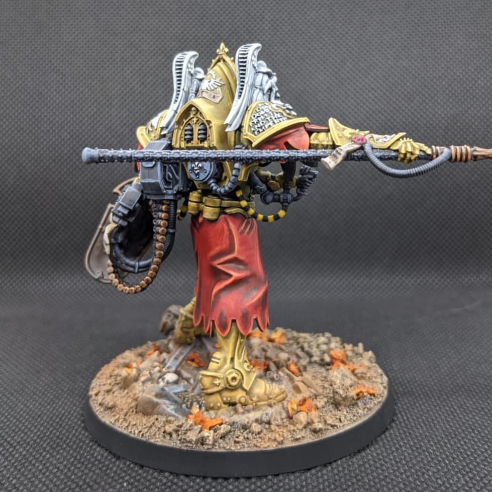 GuRi40k's tweet photo. Here is my version of Morvenn Vahl.
I tried NMM painting for the first time on this miniature. It needs some improvement but I'm pretty happy with the result. 

#WarhammerCommunity #paintingwarhammer #warhammer40k #wepaintminis #sisterofbattle #adeptasororitas
#warmongers https://t.co/Q8Jc4EfPfm