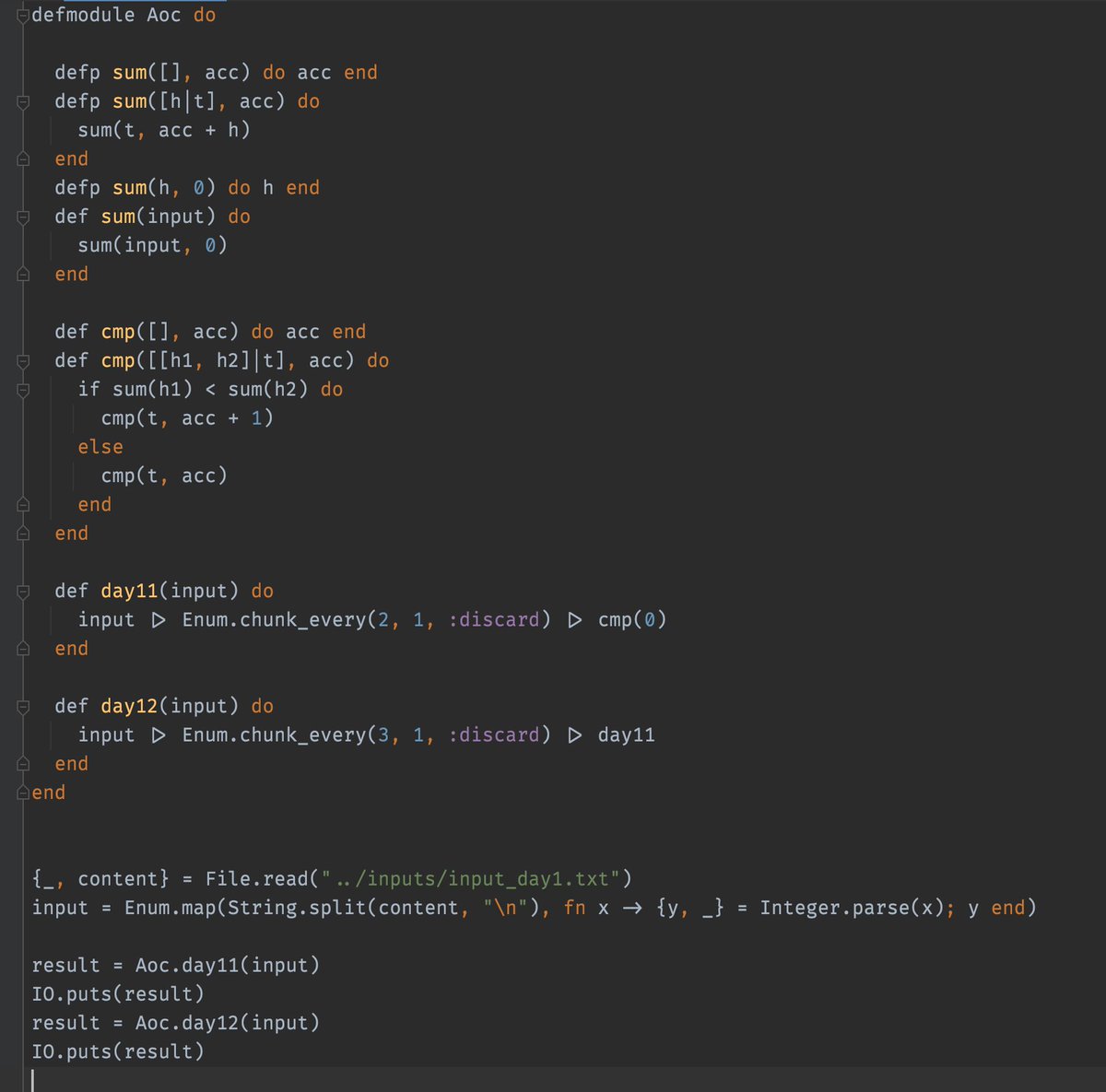 MarkedStale's tweet image. a bit late to the party, but I decided to try doing #aoc2021 in Elixir, day 1: