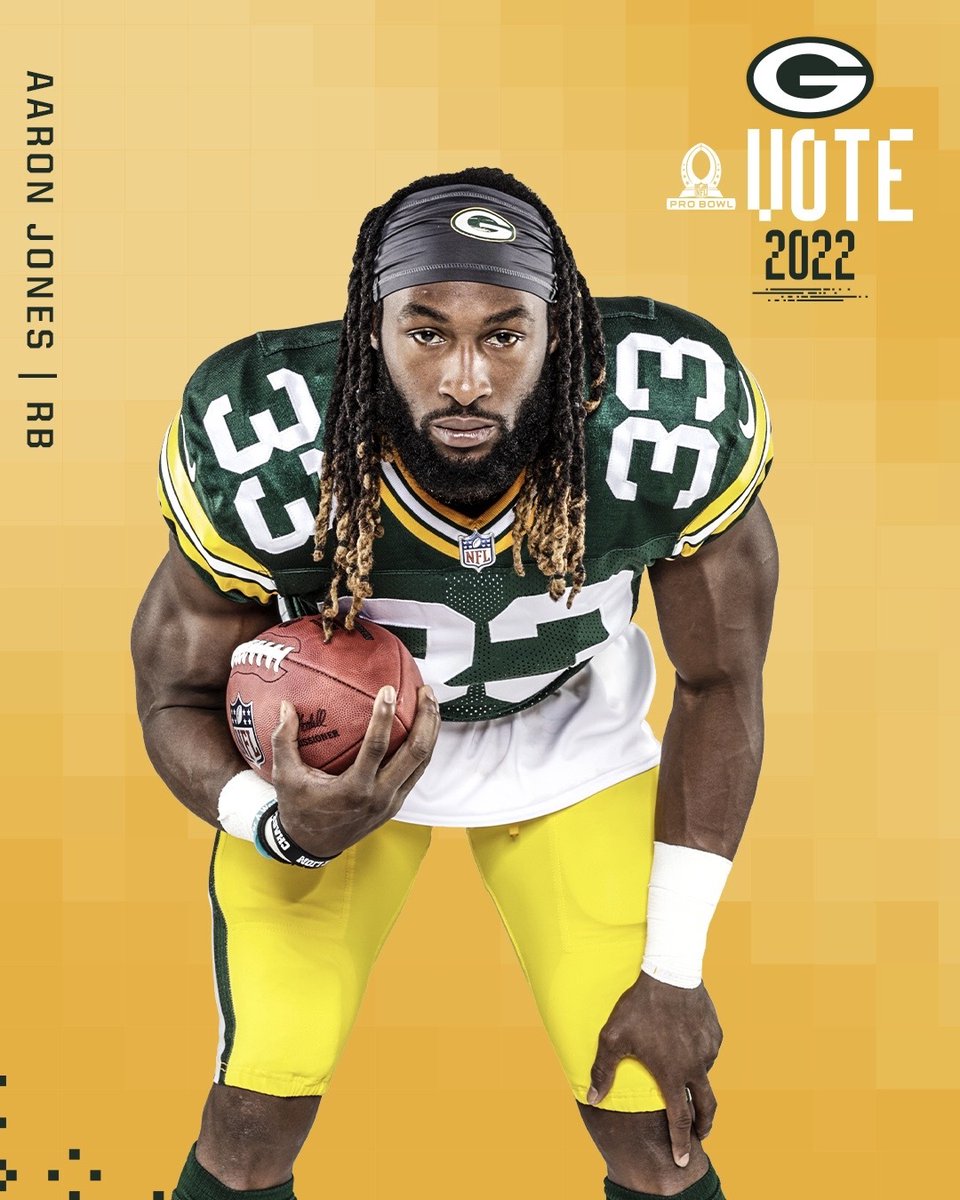 2️⃣ great reasons to RETWEET for Aaron Jones!

#WPMOYChallenge
#ProBowlVote
#WPMOYChallenge
#ProBowlVote
#WPMOYChallenge
#ProBowlVote
#WPMOYChallenge
#ProBowlVote

Help <a href="/Showtyme_33/">Aaron Jones 3️⃣3️⃣</a> earn a $25,000 donation + make the 2022 #ProBowl roster!

RETWEETS = VOTES!
