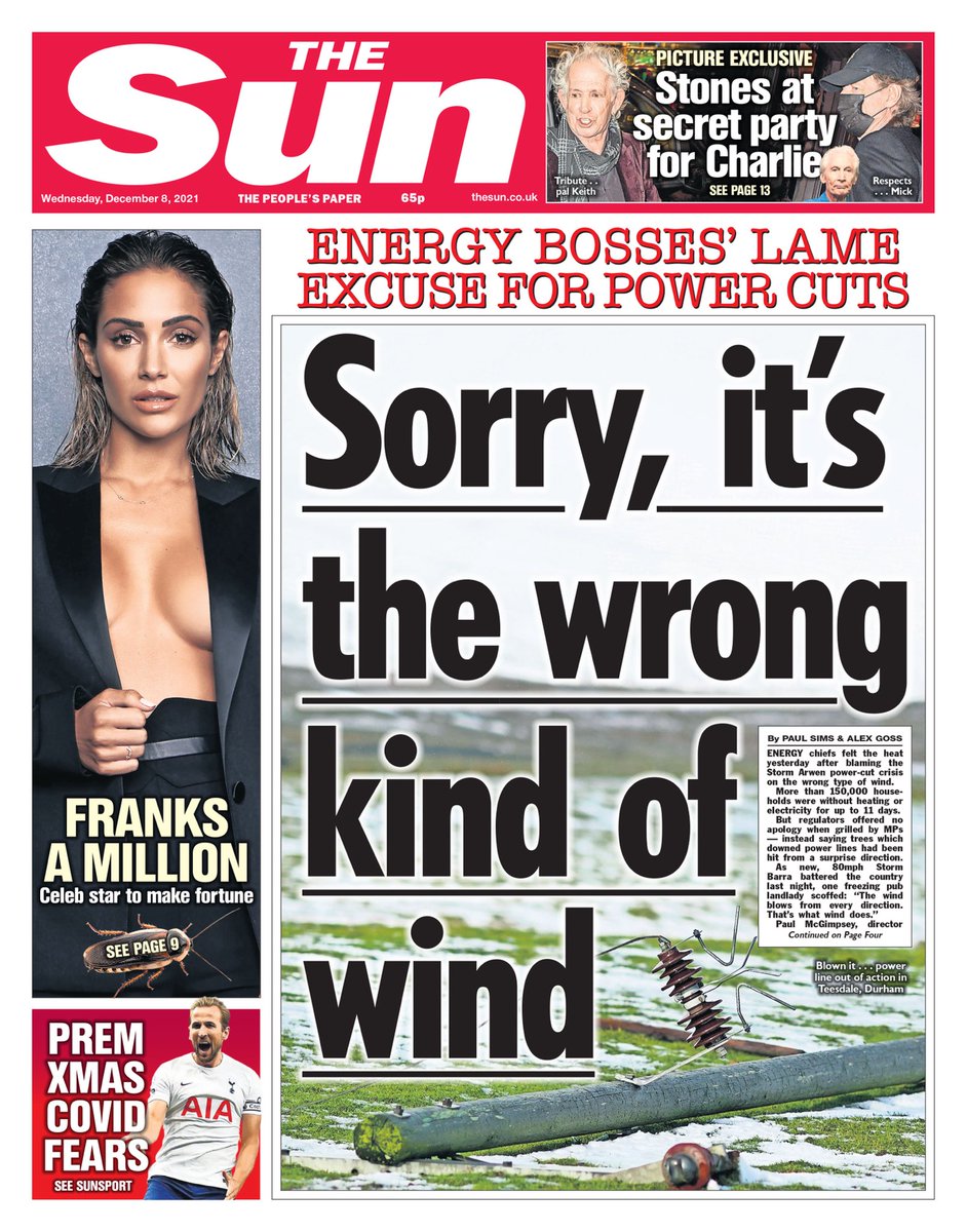 hendopolis's tweet photo. THE SUN: Sorry, it’s the wrong kind of wind #TomorrowsPapersToday https://t.co/nlKVgqoObR