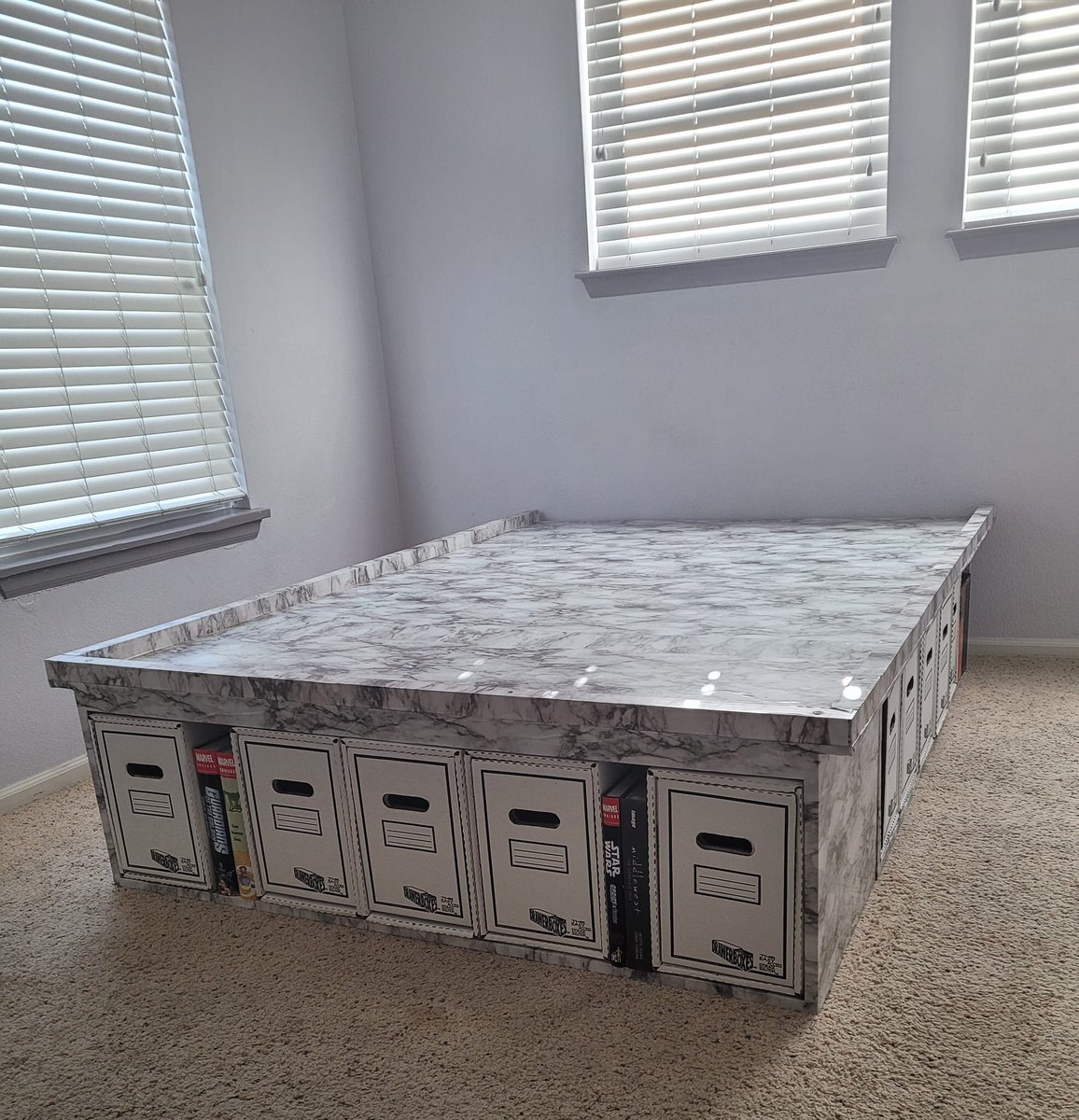 DrawerBoxes_'s tweet image. And it’s complete! If you guessed it was a bed you’d be correct! This was a great build done by a friend of ours. What would you build with your #DrawerBoxes? #comics #comicbook #comicbookstore #comicbookboxes #comicbookcollection #comicboxes #comicbookcollector #comicbooks