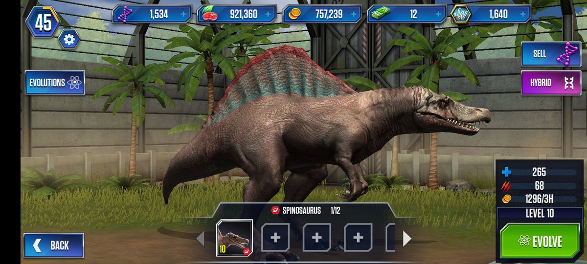 Zedaxly's tweet photo. @JWorldTheGame Thx jurassic world he game i finally i got spinosaurus here photo :D https://t.co/yUkSzHcdy3