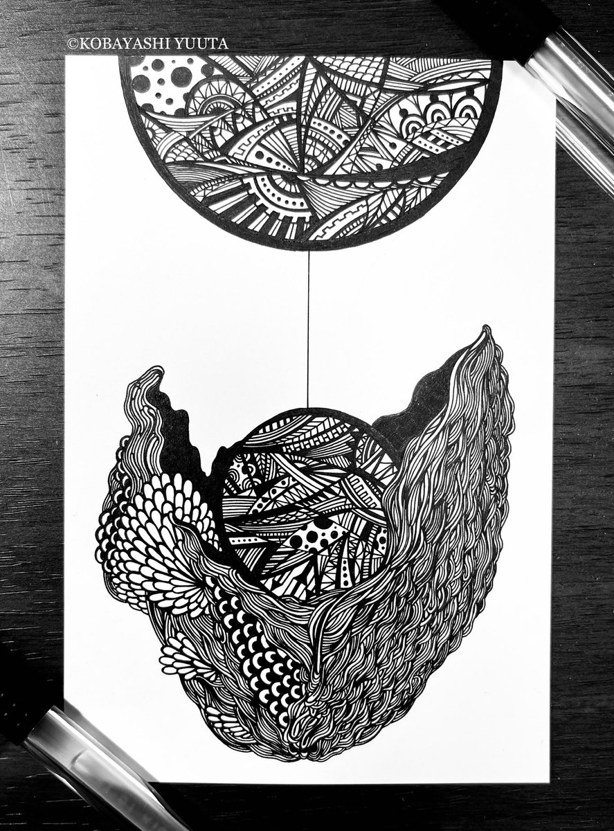 🖼本日の抽象画🖼 #抽象画 #ペン画を流してペン画民