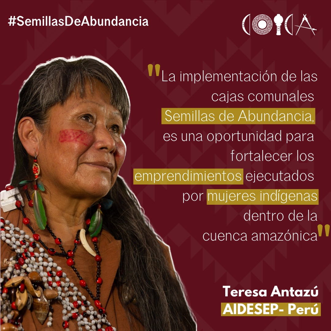 coicaorg's tweet photo. #CAJASCOMUNALES l Desde las voces de las lideresas indígenas de la cuenca amazónica, el proyecto  “Semillas de Abundancia”, ha permitido fortalecer las economías propias a nivel regional a través de un proceso de financiamiento de emprendimientos de mujeres indígenas. https://t.co/LrW0hDwFe7