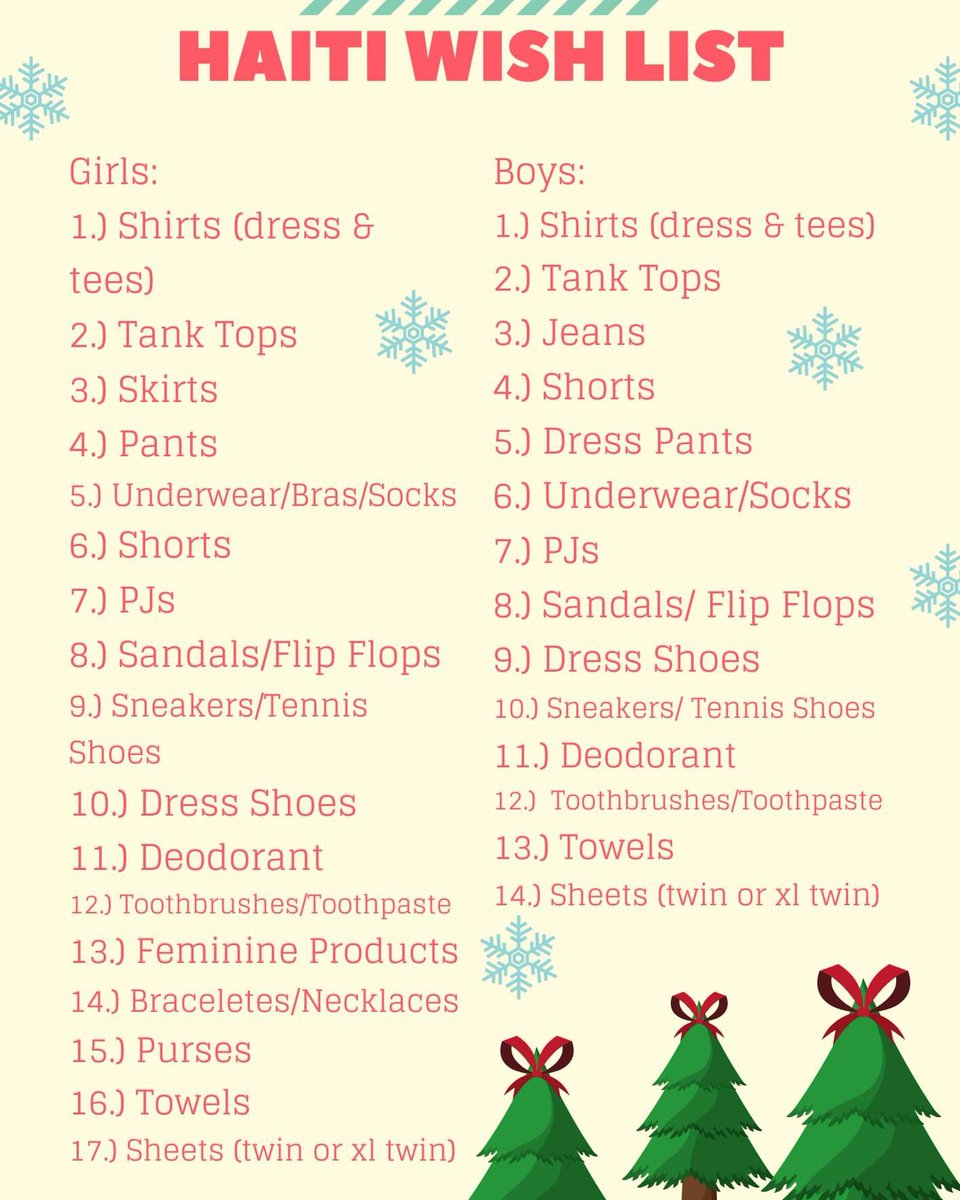 We have an Amazon Wishlist going for items to send to Haiti that they are in need of and having a hard time finding. 

Shop from this link and will be shipped directly to us!

amazon.com/hz/wishlist/ls…

<a href="/Brace4Impact46/">Brace for Impact 46</a>