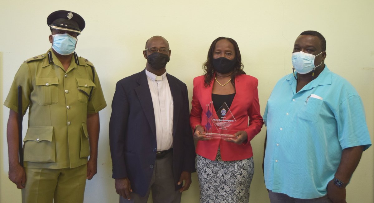 COPSKNPolice's tweet photo. Thank you for your service retired Officer Beverley Burke! She was given a formal send off last week Friday (December 03, 2021) and presented with a plaque to commemorate her 25 years of service. https://t.co/bN8C7YclPz